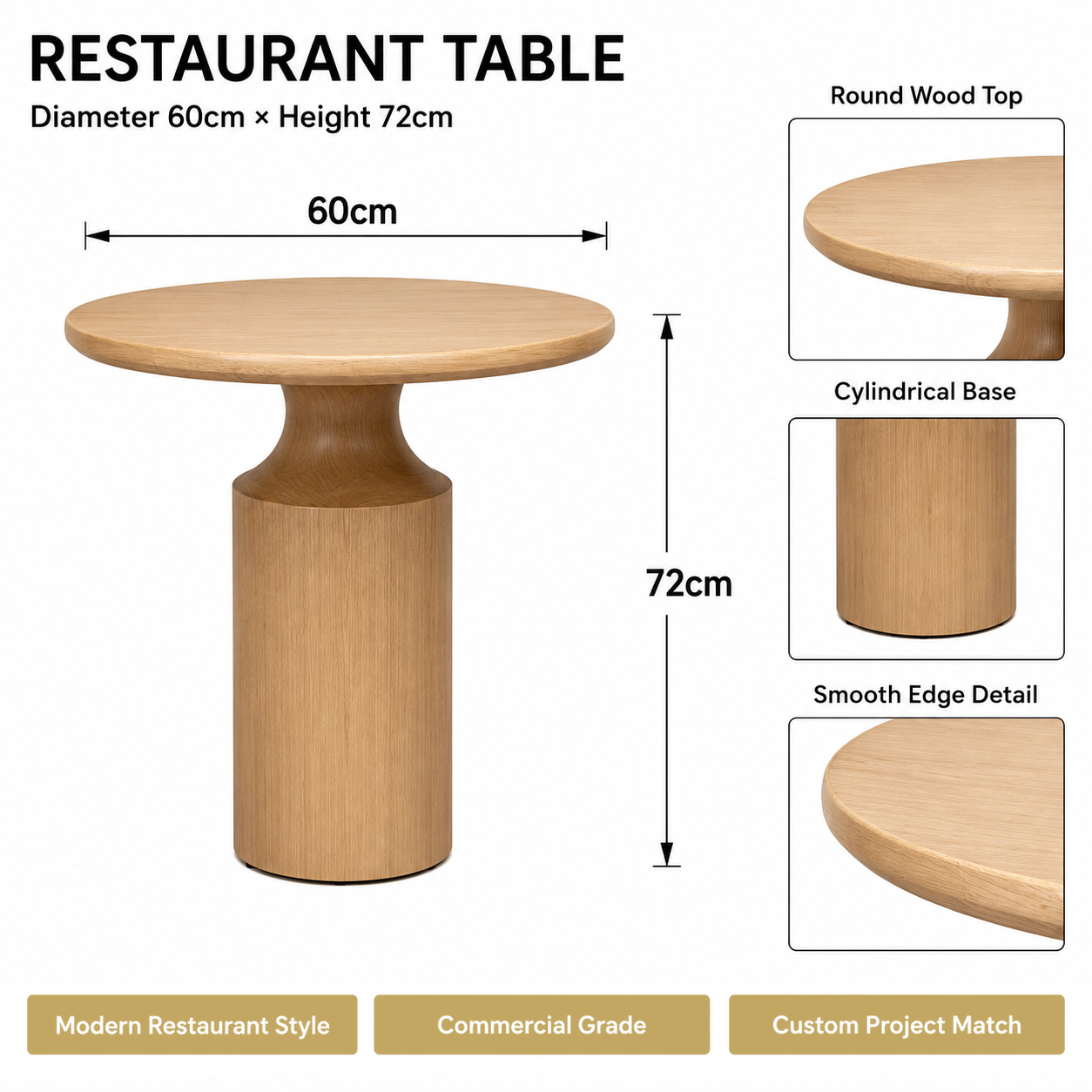 Table ronde de 120 mm