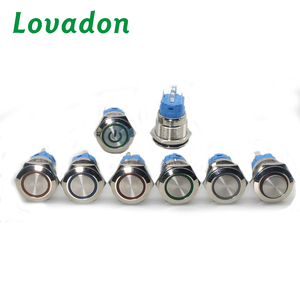 OEM ODM 22mm Dia LED normalde açık 12 Volt 1NO1NC/2NO2NC IP40 IP67 Metal vida Anti Vandal Push Button buton anahtarı - Product Image 3