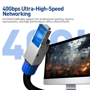 Shielded 40gbps truyền dẫn tốc độ cao RJ45 kết nối vàng-mạ 2000MHz phích cắm 50u Ethernet kết nối cho 22AWG Cáp - Product Image 3