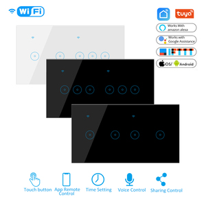 ปรับแต่งสวิตช์ WiFi อัจฉริยะ4/5/6 Gang,สวิตช์ติดผนังแผงสัมผัสกระจกสวิตช์ WiFi ติดผนังแอป Tuya/ewelink พร้อม Alexa Google - Product Image 2