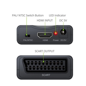 1080P Video Audio <strong>Adapter</strong> HDTV <strong>to</strong> <strong>Scart</strong> Power Upscale AV Signal HD Receiver Video Splitters &amp; Converters - Product Image 5