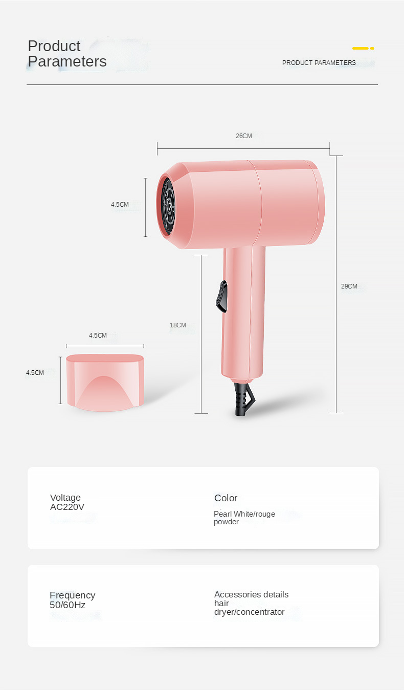 Low price Hair dryer Mini portable Hot and cold wind Negative ion hair dryer home student dormitory wholesale salon gift custom
