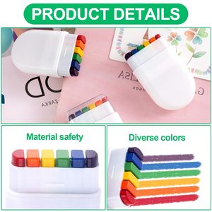 Biểu Tượng Tùy Chỉnh Cầu Vồng 6 Màu Sắc Bút Chì Màu Có Thể Giặt Bóng Đá Thể Thao Sự Kiện Mặt Sơn Caryons Cho Đảng Lễ Hội Khuyến Mại Crayon - Product Image 4