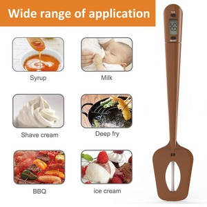 Sensor de temperatura de alimentos de plástico rápido, termómetro Digital LCD, espátula para uso en la cocina, espátula de silicona para el hogar, termómetro para carne - Product Image 5