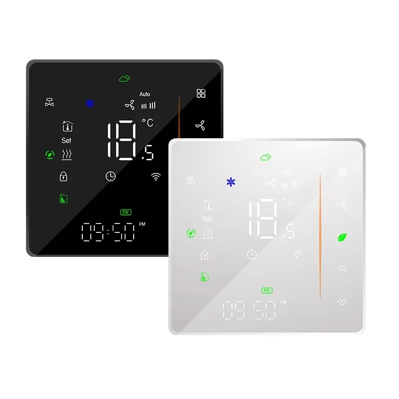 Tuya App Smart Klimaanlage AC Thermostat LED Digital anzeige Temperatur regler Schalter Wifi Smart und Gebläse kon vektor