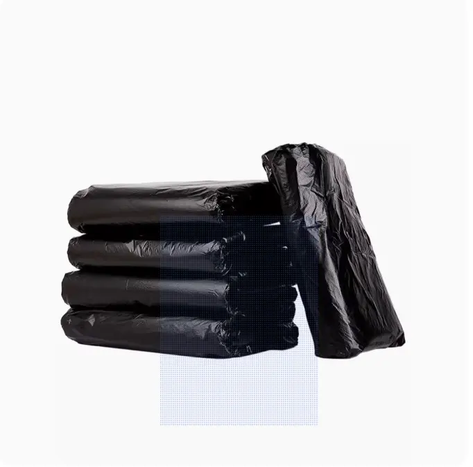 Custom Wholesale Black Trash Fold Custom Jumbo Black Ldpe Biologisch Afbreekbaar Roll Fabrikanten Zwart Plastic 55 Gallon Vuilniszakken