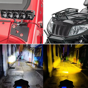 Màu Kép 50W <span class=keywords><strong>LED</strong></span> Xe Máy Chiếu Ống Kính Spotlight Ánh Sáng Trắng & Vàng 5 Ống Kính Sương Mù Lái Xe Hệ Thống Ánh Sáng - Product Image 2