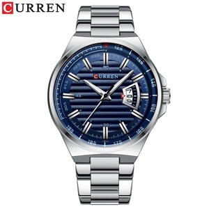 CURREN 8375批发不锈钢蓝色表盘模拟电流石英中国制造手表 - Product Image 3