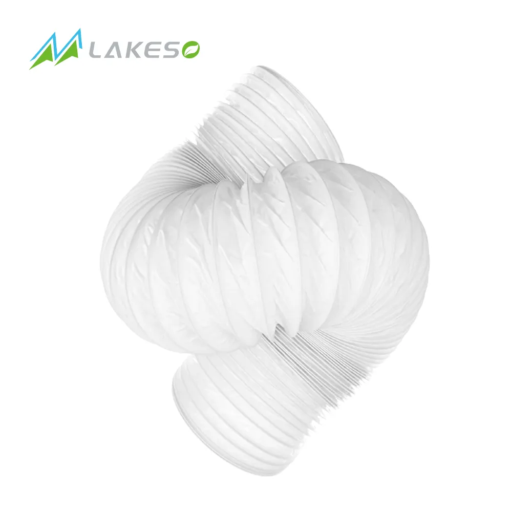 Lakeso Ventilation Hvac Pvc Flexible Air Conditioning Hose Conduit en fil d'acier PVC