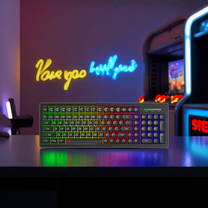 Havit KB894CM 101 teclas profesional LED retroiluminado USB Gaming Keyboard Rainbow multifunción retroiluminado Layout - Product Image 2