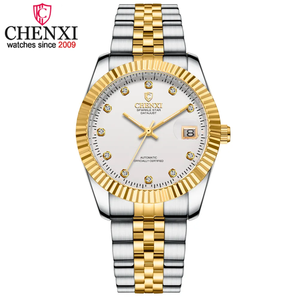 CHENXI jam tangan Mekanikal otomatis pria, arloji merek Top tahan air bisnis Tourbillon Skeleton, jam tangan Relogio Mascul 8804