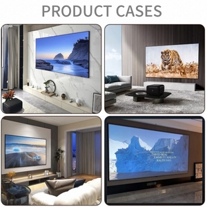 Screen120 inch16:9 Pantalla de marco fijo 4K Hd Alr Pantalla de proyector Montado en la pared Metal 1cm Marco estrecho Pantalla de proyector antiluz - Product Image 5