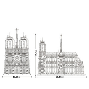 Notre-dame Paris(8868 adet) ünlü yapı taşları DIY plastik mimarlık kiti tuğla setleri - Product Image 6