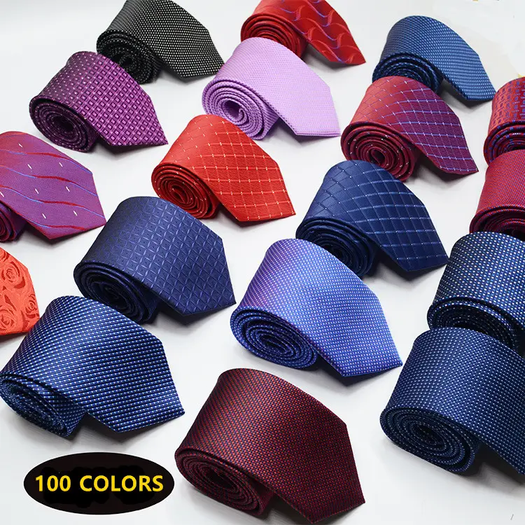 PLT02 Corbatas formales de negocios para hombres 100 diferentes colores y patrones Corbatas de seda de poliéster Corbata de boda para camisas de hombres