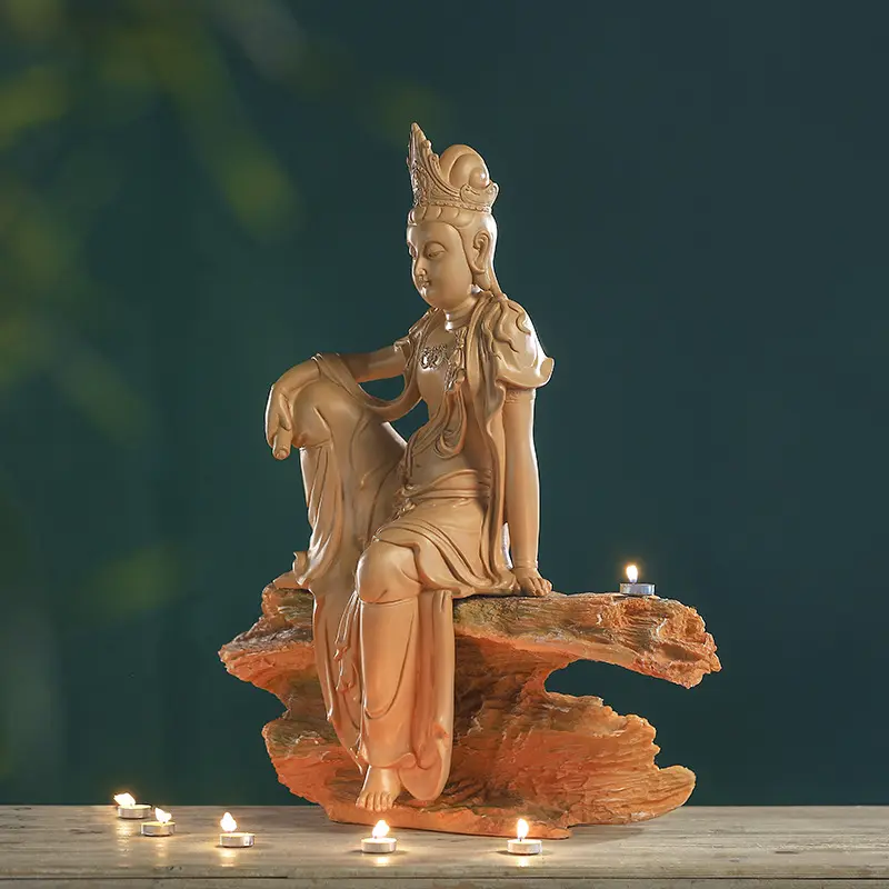 Personalizado da imitação da resina de madeira metal cristal cerâmica do budismo sentado a figura de buda para venda