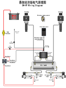 Down Two-Point Economy Edition Rear &amp; Front Air Suspension System with Air Ride Control Management for Cars - Product Image 3