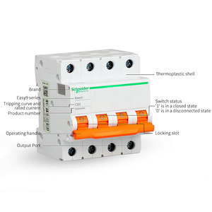 Disyuntor en miniatura Schneider MCB Easy 9 Ic60 Ic65 de un solo polo 6A 10A 16A 20A 25A 32A 1P + N Easy MCB Breaker 2 polos SP 10A - Product Image 3