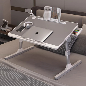 Wooden <strong>Notebook</strong> <strong>Computer</strong> Desk PU Leather Desktop Foldable Portable Reading <strong>Table</strong> for Bed Por Folding Lifting Bedroom