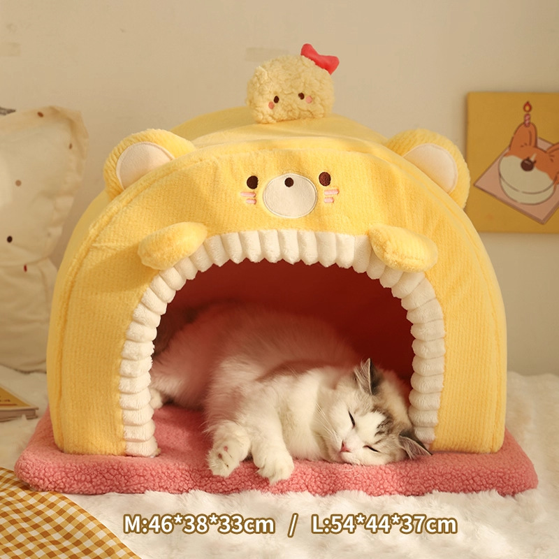 Lit chaud pour chat ours aux crevettes frites