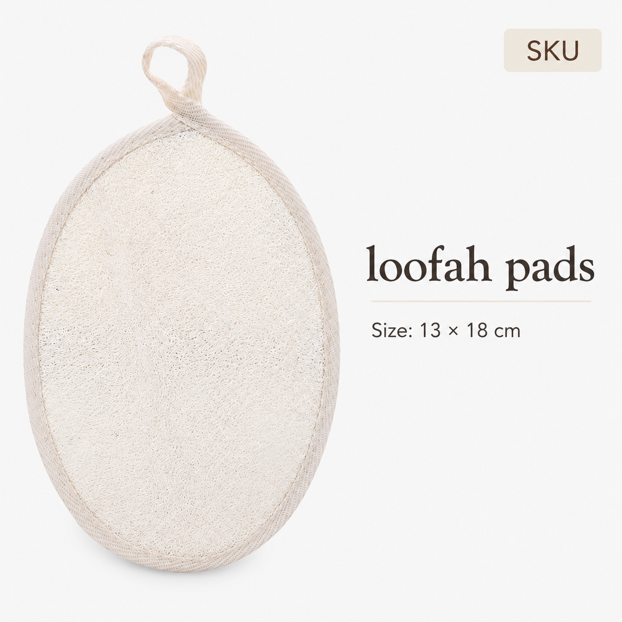 Tampons de luffa 13x18cm (sachet OPP)