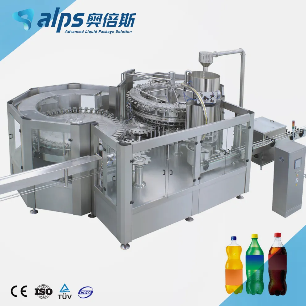 Vollautomatik kohlensäuregetränke Fabrik Produktionslinie Cola Soda Energie Softdrinks Co2 Funkenwasser Abfüllmaschine