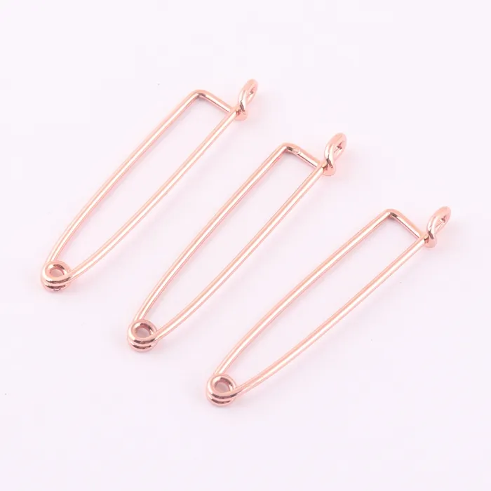 45mm rose gold brass garments badge safety pin for brooch lapel