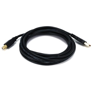 SYONG 3英尺镀金USB 2.0电缆usb-a公对usb-b公聚氯乙烯护套屏蔽黑色外径4.5，适用于计算机 - Product Image 1