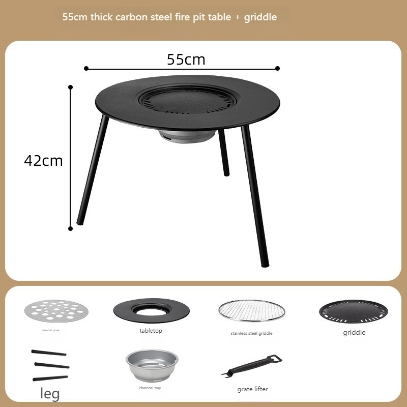 Table de cuisson au charbon de bois + plaque de cuisson