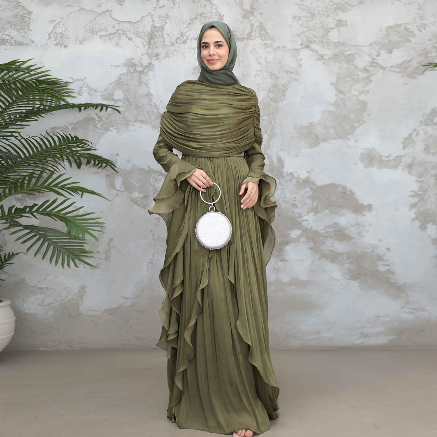 vestido verde oliva