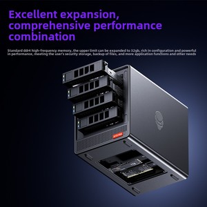 Tianbao Wtr Pro Mini Computer Host N100/5825U Cuatro discos duros Tipo NAS Máquina completa de red dual - Product Image 6