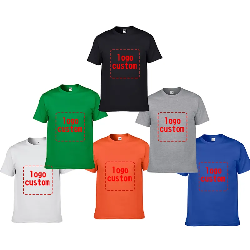 Bulk Großhandel maßge schneiderte Logo-Design T-Shirts 100% reine Baumwolle Herren Crewneck Premium-Qualität schlichte T-Shirts