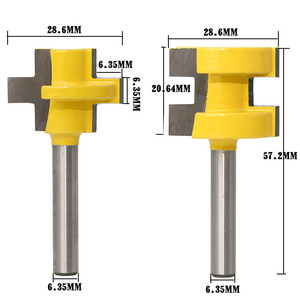 2 adet 6mm 1/4 "8mm 12mm 1/2 Shank flüt ve boncuk yönlendirici Bit ark ahşap T şekilli zıvana bit planya Set freze ahşap için kesici - Product Image 3