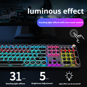 EWEADN 104-<span class=keywords><strong>Key</strong></span> retrò Steampunk Design LED retroilluminato tastiera da gioco meccanica USB per PC portatile Desktop-Kailh Switch nuovo