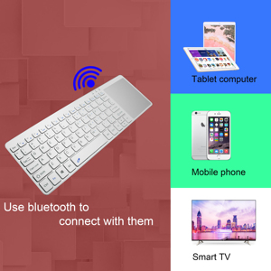 Teclado inalámbrico multidispositivo de negocios con teclado Trackpad multitáctil HKB020 Teclado táctil estándar blanco - Product Image 4