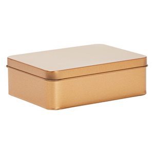 Altın dikdörtgen Metal gıda sınıfı teneke çerezler teneke çay kutusu özel baskı teneke kutu - Product Image 1