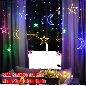 Factory <strong>Custom</strong> LED Curtain <strong>Light</strong> <strong>String</strong> <strong>Remote</strong> Control Christmas <strong>Lights</strong> Star Love Snowflake 220V Battery Powered for Outdoor Use - Product Image 2