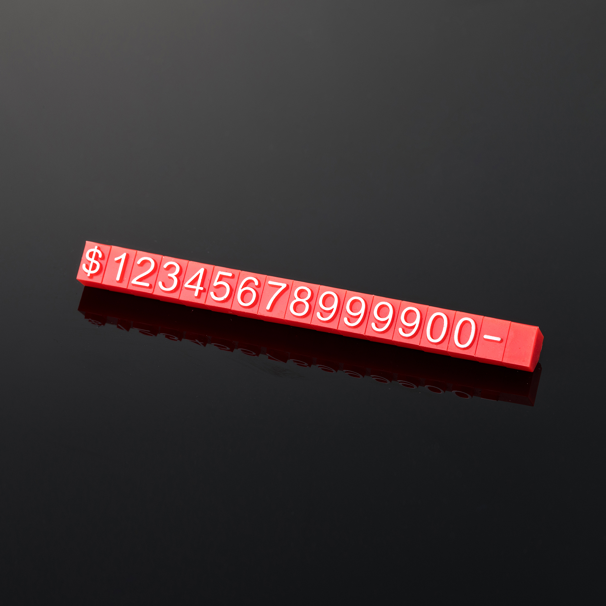 red base white font