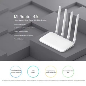 Mijia Mi WiFi yönlendirici 4A 1200Mbps APP uzaktan kumanda Gigabit Edition IPv6 destek 5G frekans 300Mbps Max LAN veri Xiaomi yönlendirici - Product Image 5