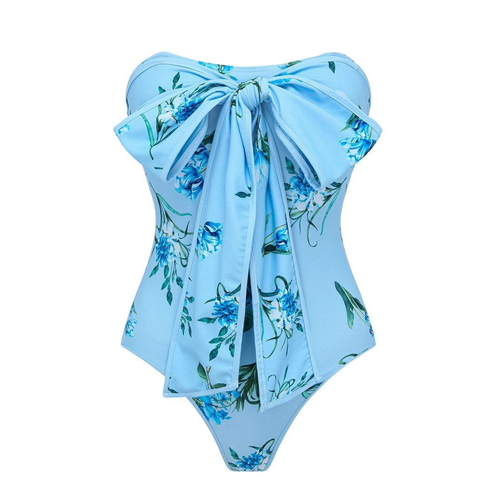 Bikini bandeau bleu clair