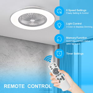 759 thông minh RGB LED quạt trần ánh sáng với 7 màu sắc loa & từ xa ứng dụng điều khiển - Product Image 6