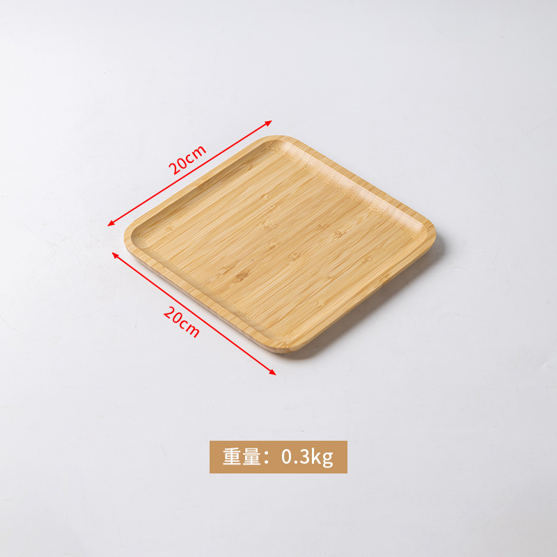 Natural wood color, square shape, 20*20*1.5 cm.