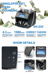 SH-23C batteria NUMEN supporta la macchina per il conteggio delle valute professionali - Product Image 3