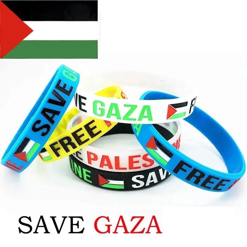 Braccialetto sportivo motivazionale prodotti Palestine personalizzato personalizzato morbido in gomma Silicone braccialetto salva Gaza palestina braccialetto