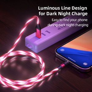 540 Rotate LED Luminous Magnetic <strong>Cable</strong> Fast Charging Mobile Phone Flowing Light Magnetic USB Data <strong>Cable</strong> for iPhone Charge - Product Image 5