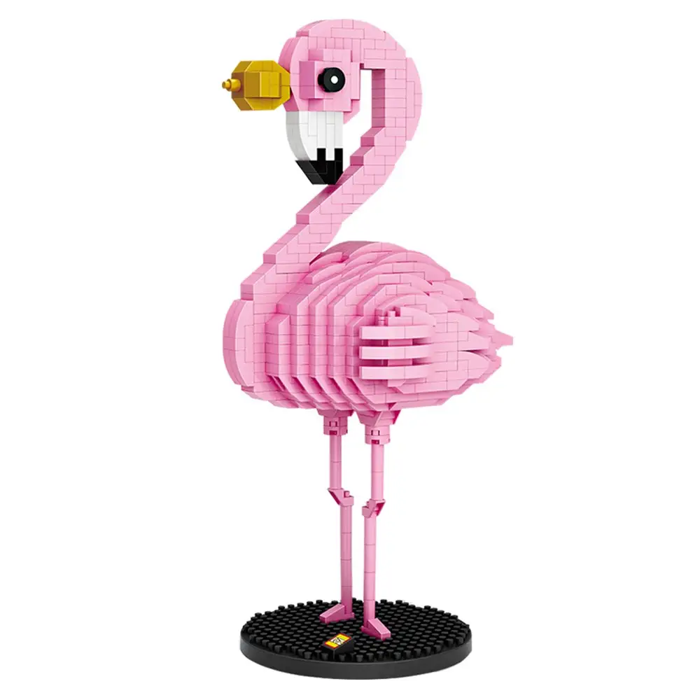 Flamingo Block Fun Diamond Blocks Mini Micro Brick Building Block Animal Bird New Cartoon Figure Cute Toys For Children