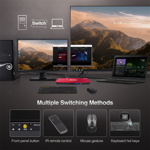 TESmart 2端口双显示器KVM交换机套件HDMI + VGA 4K60Hz带EDID支持热插拔USB 2.0端口4x2视频交换机 - Product Image 3