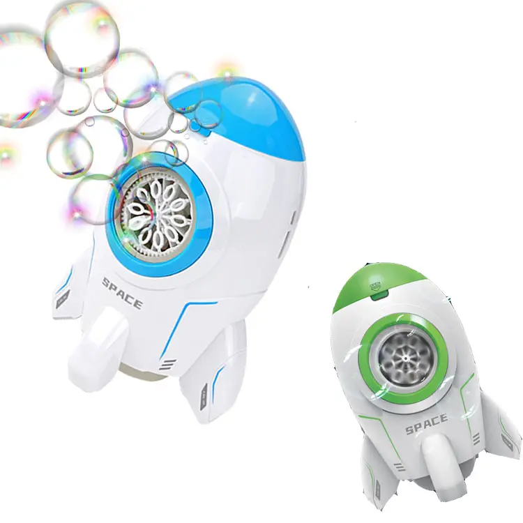 Automatic Full-auto Atmosphere Building Bubble Blower Machine Rocket Bubble Launcher With Light & Music For Kids