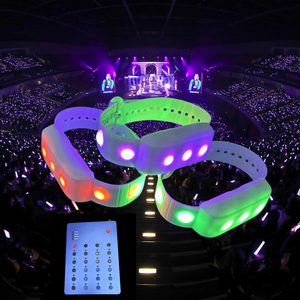 Luminoso led per eventi di noleggio colori telecomandati cambiando fascia da polso gruppi dmx 512 programmabili braccialetti a led con controller - Product Image 1