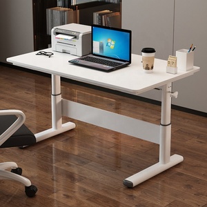 Estación de trabajo con manivela manual de Color personalizado, escritorio de elevación con escritorio de madera rústica, mesa de ordenador de PC De Pie ajustable a la venta - Product Image 3