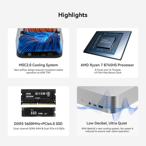Beelink SER8卸売ミニPC AMD Ryzen 7 8745HS 32GB DDR5-5600MHz AMD Radeon 780Mグラフィックス多機能コンピュータ - Product Image 2